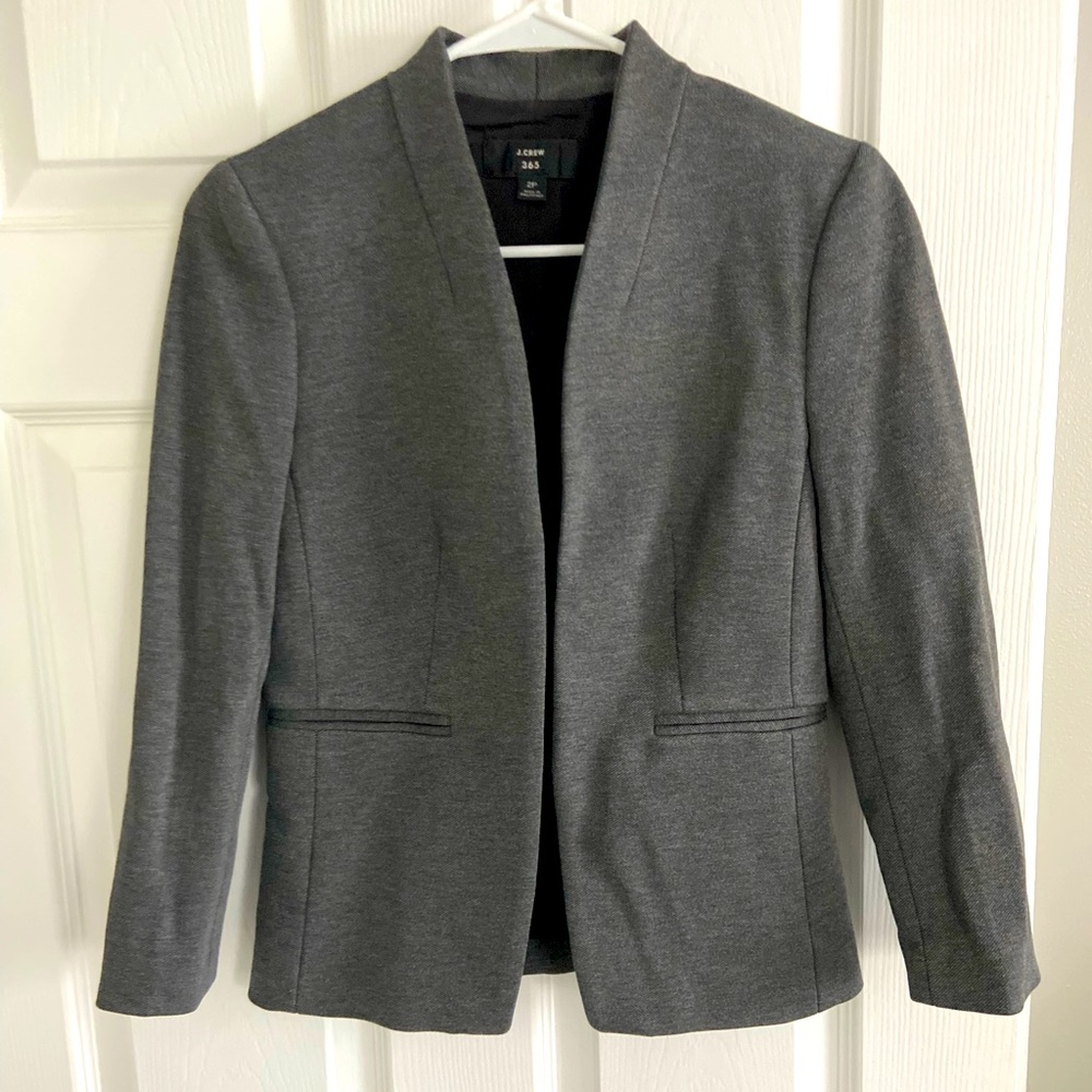 jcrew collarless blazer